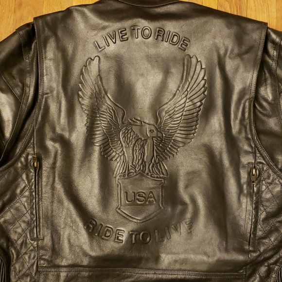 Leather Motorcycle Riding Jacket - Picture 6 of 7
